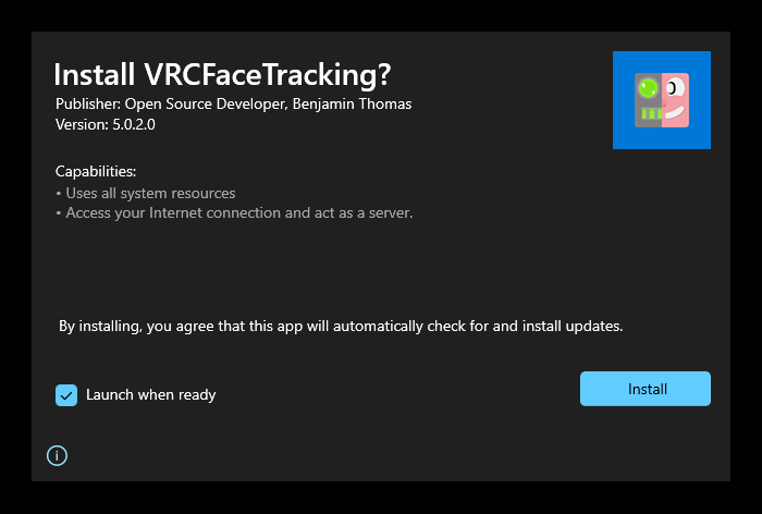 VRCFaceTracking AppInstaller's image
