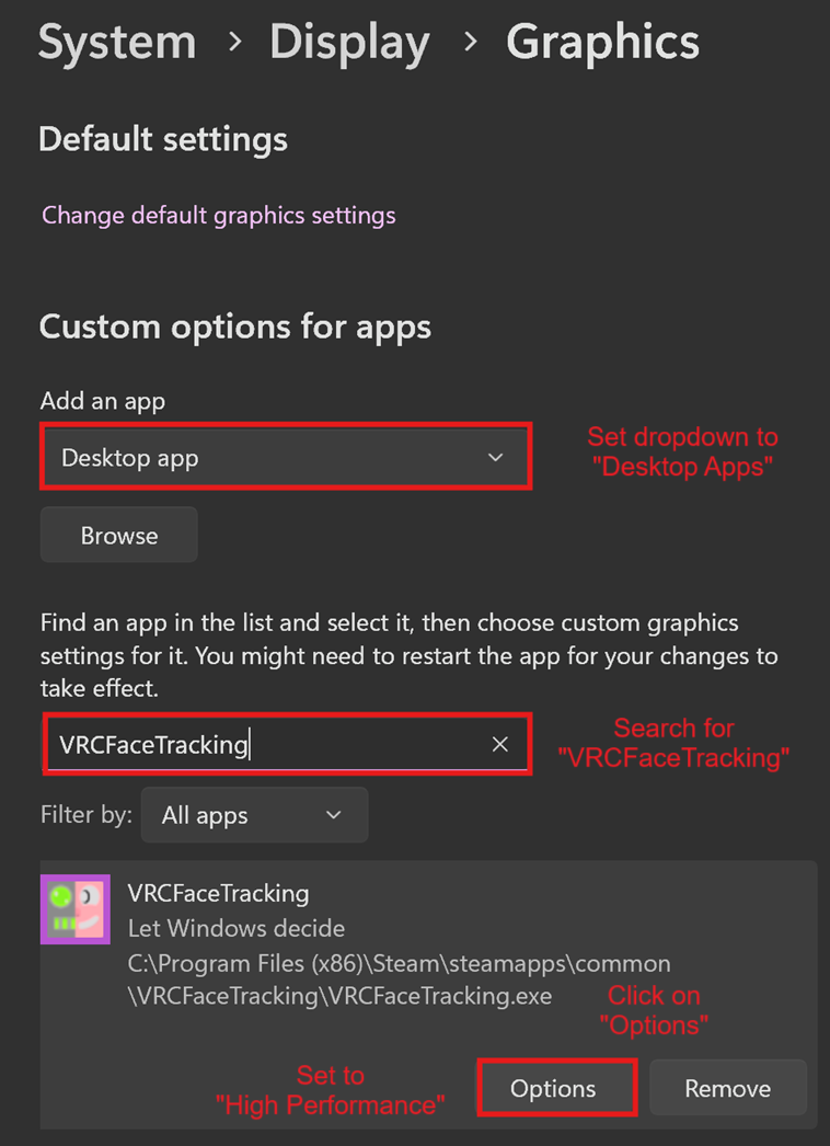 Set Windows Custom Graphics Settings Windows 11