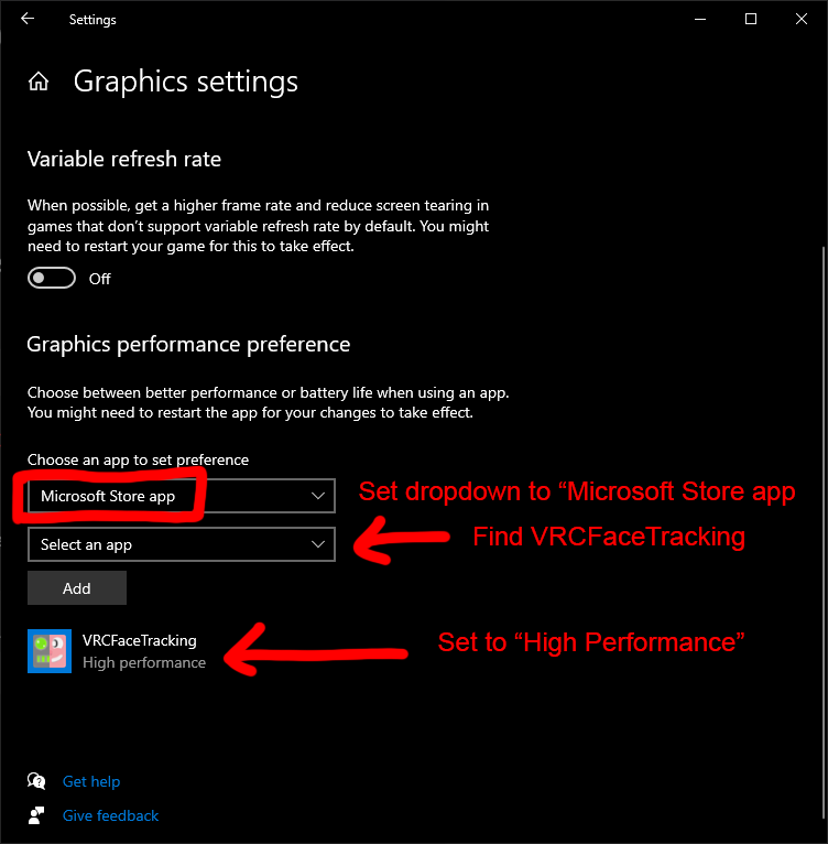 Set Windows Custom Graphics Settings